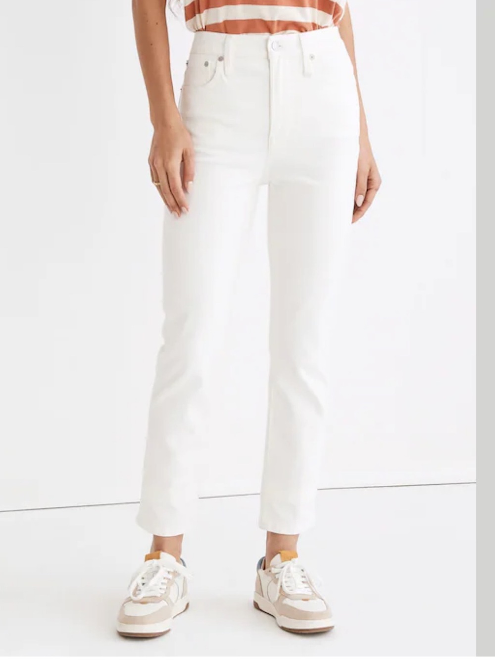 MADEWELL NWT Petite Curvy Perfect Vintage Jeans in Tile White Comfort Stretch 27 - Picture 4 of 10